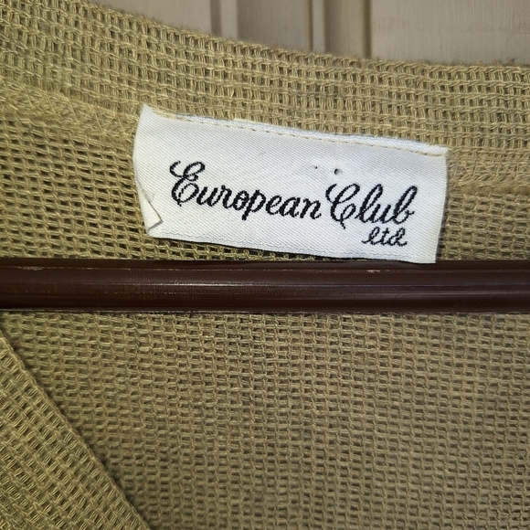 European Club LTD. Vest Plus Sz 20 Woven Fabric Button Down Beige P2P 23" L 31" - Picture 5 of 9